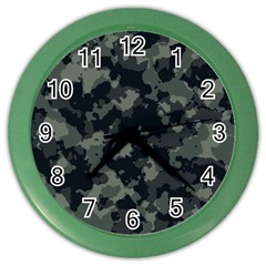 Camouflage, Pattern, Abstract, Background, Texture, Army Color Wall Clock by nateshop