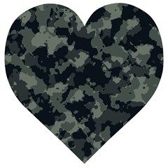 Camouflage, Pattern, Abstract, Background, Texture, Army Wooden Puzzle Heart by nateshop