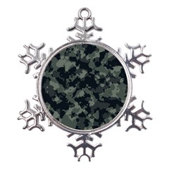 Camouflage, Pattern, Abstract, Background, Texture, Army Metal Large Snowflake Ornament by nateshop