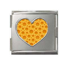 Cheese Texture Food Textures Mega Link Heart Italian Charm (18mm) by nateshop