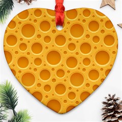 Cheese Texture Food Textures Ornament (heart) by nateshop