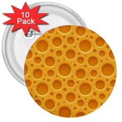 Cheese Texture Food Textures 3  Buttons (10 Pack)  by nateshop