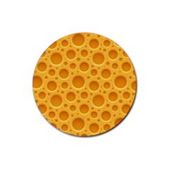 Cheese Texture Food Textures Rubber Coaster (round) by nateshop