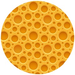 Cheese Texture Food Textures Wooden Puzzle Round by nateshop