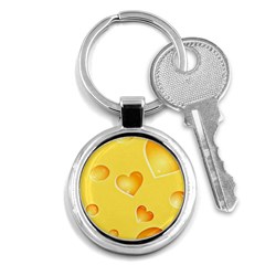 Cheese Texture, Macro, Food Textures, Slices Of Cheese Key Chain (round) by nateshop