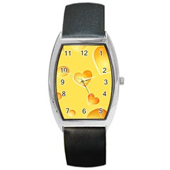 Cheese Texture, Macro, Food Textures, Slices Of Cheese Barrel Style Metal Watch by nateshop