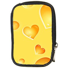 Cheese Texture, Macro, Food Textures, Slices Of Cheese Compact Camera Leather Case by nateshop