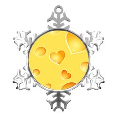 Cheese Texture, Macro, Food Textures, Slices Of Cheese Metal Small Snowflake Ornament by nateshop