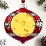 Cheese Texture, Macro, Food Textures, Slices Of Cheese Metal Snowflake And Bell Red Ornament Front