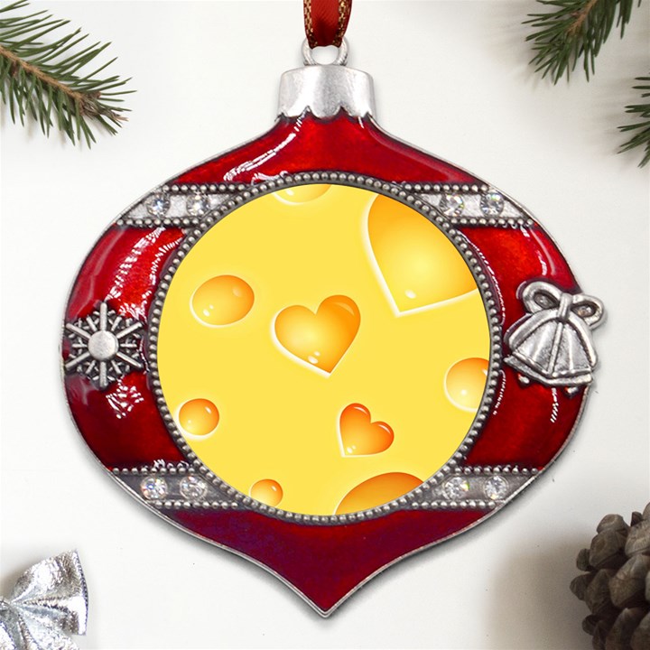 Cheese Texture, Macro, Food Textures, Slices Of Cheese Metal Snowflake And Bell Red Ornament