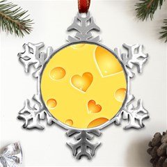 Cheese Texture, Macro, Food Textures, Slices Of Cheese Metal Small Snowflake Ornament by nateshop