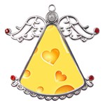 Cheese Texture, Macro, Food Textures, Slices Of Cheese Metal Angel with Crystal Ornament Front