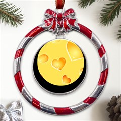 Cheese Texture, Macro, Food Textures, Slices Of Cheese Metal Red Ribbon Round Ornament by nateshop