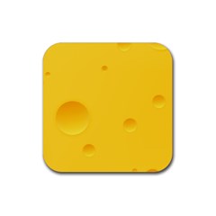 Cheese Texture, Yellow Backgronds, Food Textures, Slices Of Cheese Rubber Coaster (square) by nateshop