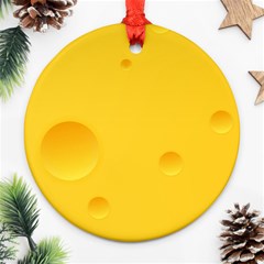 Cheese Texture, Yellow Backgronds, Food Textures, Slices Of Cheese Round Ornament (two Sides) by nateshop