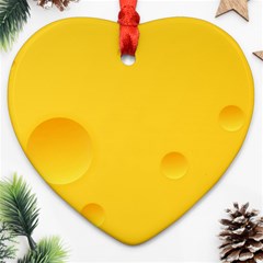 Cheese Texture, Yellow Backgronds, Food Textures, Slices Of Cheese Heart Ornament (two Sides) by nateshop