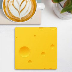 Cheese Texture, Yellow Backgronds, Food Textures, Slices Of Cheese Uv Print Square Tile Coaster  by nateshop