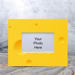 Cheese Texture, Yellow Backgronds, Food Textures, Slices Of Cheese White Tabletop Photo Frame 4 x6  by nateshop