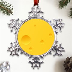 Cheese Texture, Yellow Backgronds, Food Textures, Slices Of Cheese Metal Large Snowflake Ornament by nateshop