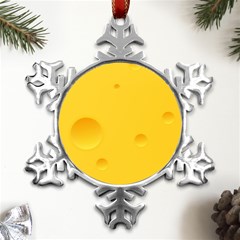 Cheese Texture, Yellow Backgronds, Food Textures, Slices Of Cheese Metal Small Snowflake Ornament by nateshop