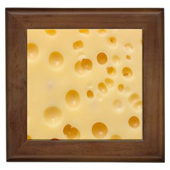 Cheese Texture, Yellow Cheese Background Framed Tile