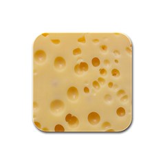 Cheese Texture, Yellow Cheese Background Rubber Square Coaster (4 Pack) by nateshop