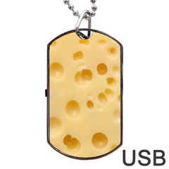 Cheese Texture, Yellow Cheese Background Dog Tag Usb Flash (two Sides) by nateshop