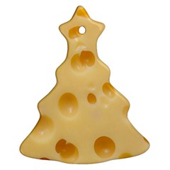 Cheese Texture, Yellow Cheese Background Christmas Tree Ornament (two Sides) by nateshop