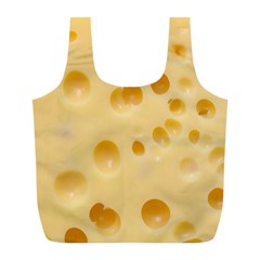 Cheese Texture, Yellow Cheese Background Full Print Recycle Bag (l) by nateshop