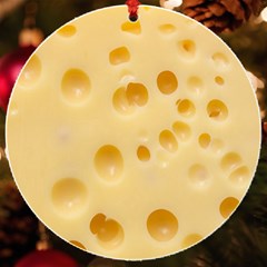 Cheese Texture, Yellow Cheese Background Uv Print Acrylic Ornament Round by nateshop