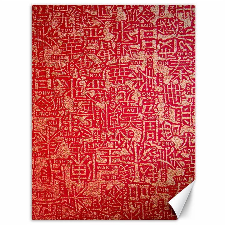 Chinese Hieroglyphs Patterns, Chinese Ornaments, Red Chinese Canvas 36  x 48 