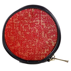 Chinese Hieroglyphs Patterns, Chinese Ornaments, Red Chinese Mini Makeup Bag by nateshop