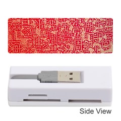 Chinese Hieroglyphs Patterns, Chinese Ornaments, Red Chinese Memory Card Reader (stick) by nateshop