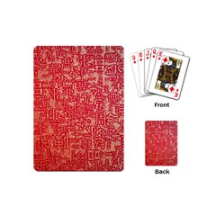 Chinese Hieroglyphs Patterns, Chinese Ornaments, Red Chinese Playing Cards Single Design (mini) by nateshop