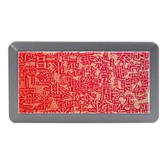 Chinese Hieroglyphs Patterns, Chinese Ornaments, Red Chinese Memory Card Reader (mini) by nateshop