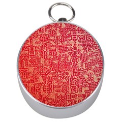 Chinese Hieroglyphs Patterns, Chinese Ornaments, Red Chinese Silver Compasses by nateshop