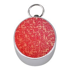 Chinese Hieroglyphs Patterns, Chinese Ornaments, Red Chinese Mini Silver Compasses by nateshop