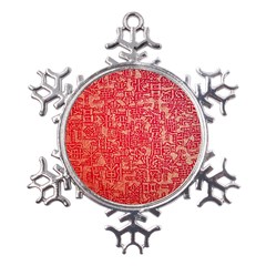 Chinese Hieroglyphs Patterns, Chinese Ornaments, Red Chinese Metal Large Snowflake Ornament by nateshop