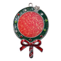 Chinese Hieroglyphs Patterns, Chinese Ornaments, Red Chinese Metal X mas Lollipop With Crystal Ornament