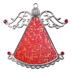 Chinese Hieroglyphs Patterns, Chinese Ornaments, Red Chinese Metal Angel With Crystal Ornament by nateshop