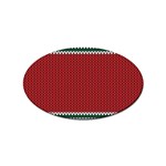 Christmas Pattern, Fabric Texture, Knitted Red Background Sticker Oval (10 pack) Front