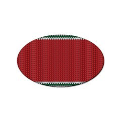 Christmas Pattern, Fabric Texture, Knitted Red Background Sticker (oval) by nateshop