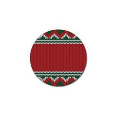 Christmas Pattern, Fabric Texture, Knitted Red Background Golf Ball Marker (10 Pack) by nateshop