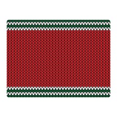 Christmas Pattern, Fabric Texture, Knitted Red Background Two Sides Premium Plush Fleece Blanket (mini) by nateshop