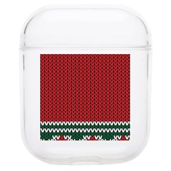 Christmas Pattern, Fabric Texture, Knitted Red Background Soft Tpu Airpods 1/2 Case by nateshop