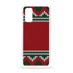 Christmas Pattern, Fabric Texture, Knitted Red Background Samsung Galaxy S20 6 2 Inch Tpu Uv Case