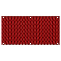 Christmas Pattern, Fabric Texture, Knitted Red Background Banner And Sign 4  X 2  by nateshop