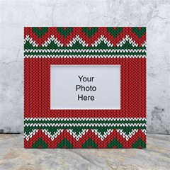 Christmas Pattern, Fabric Texture, Knitted Red Background White Box Photo Frame 4  X 6  by nateshop