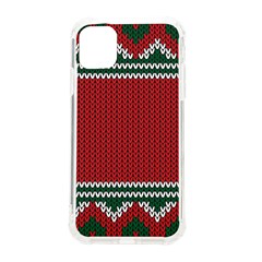 Christmas Pattern, Fabric Texture, Knitted Red Background Iphone 11 Tpu Uv Print Case by nateshop