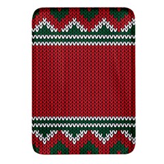 Christmas Pattern, Fabric Texture, Knitted Red Background Rectangular Glass Fridge Magnet (4 Pack)